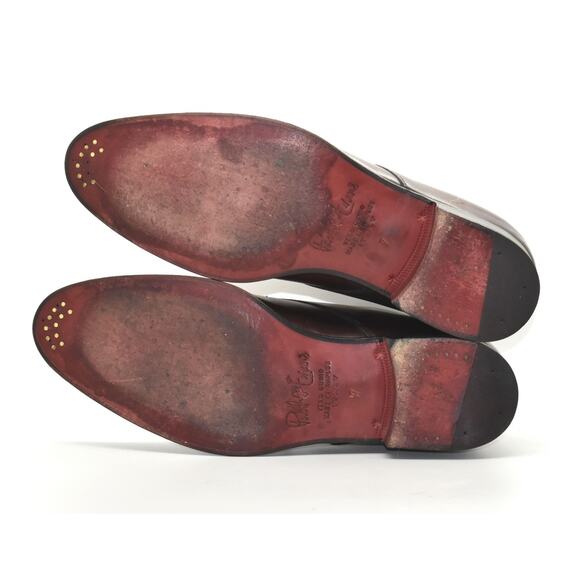C0 Auth PAUL EVANS Maroon Brown Leather Lace Up Chukka Boots Shoes Size 7 EU 41 main image 4